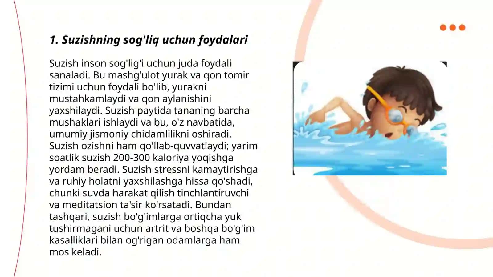 Suzishning sog'liq uchun foydalari 3