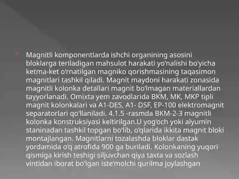 Omuxta yem ishlab chiqarishda elektromagnit ajratgichlardan foydalanish 3