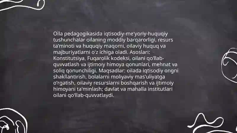 Oila pedagogikasida iqtisodiy meyoriy huquq asoslari 3