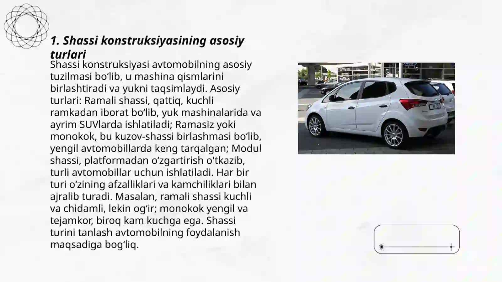 Yengil avtomobillarni shassi qismini kampanent sinovlari 3