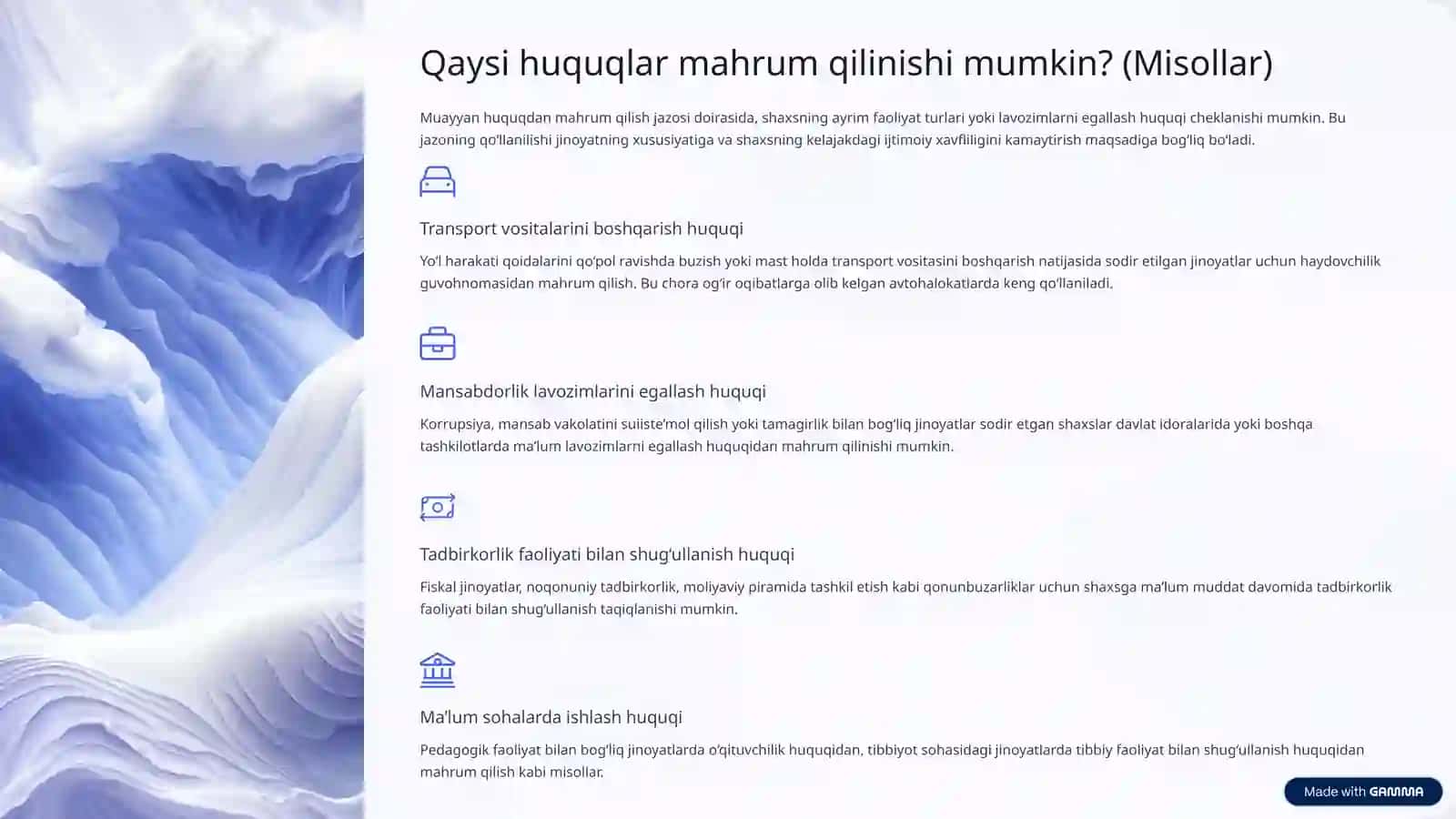 Muayyan Huquqdan Mahrum Qilish: Nazariya va Amaliyot 3