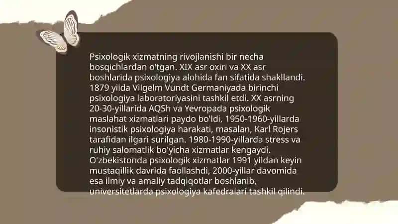 Psixologik xizmatni tashkil etishning uch davri 3