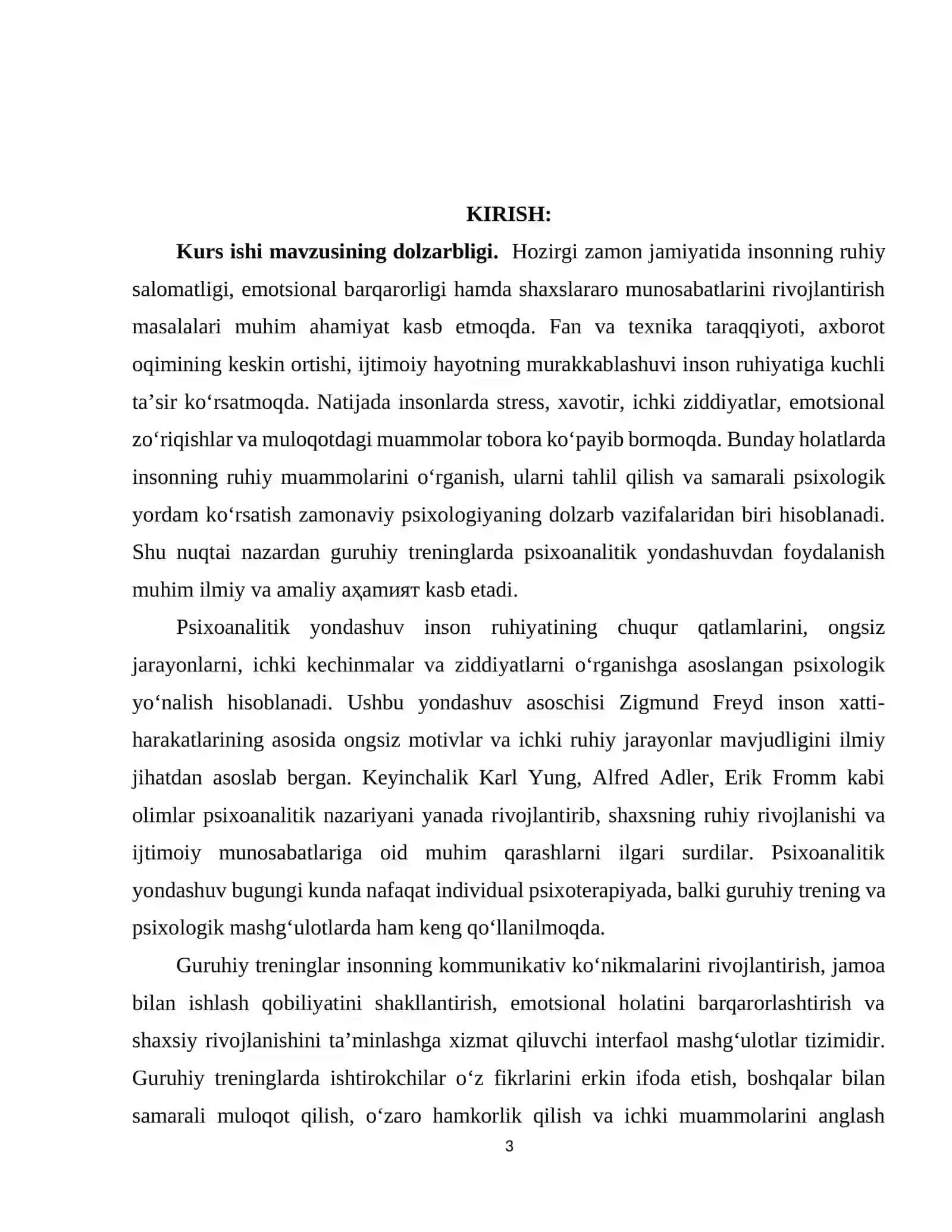 Guruhiy treninglarda psixoanalitik yondashuvning qo'llanilishi 3