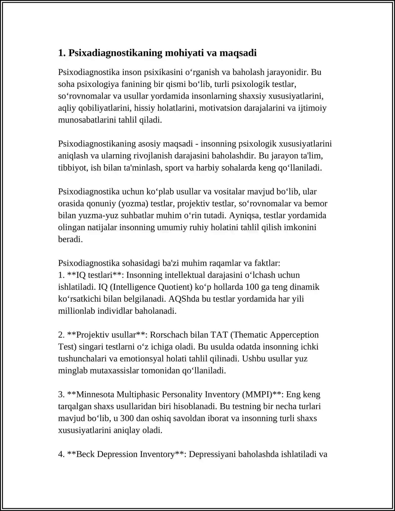 PSIXADIAGNOSTIKA ÕTKAZISHGA QÕYILADIGAN TASHKILIY PEDAGOGIK TALABLAR 3