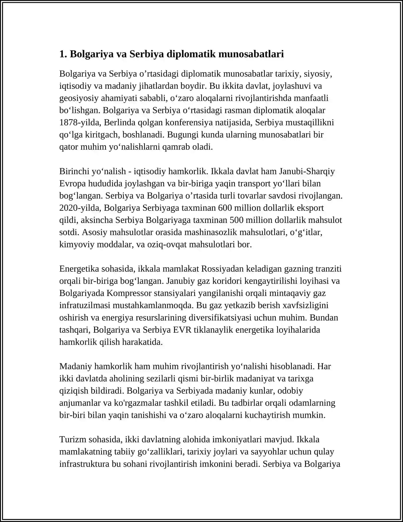 Bolgariya va Serbiya diplomatik munosabatlari 3