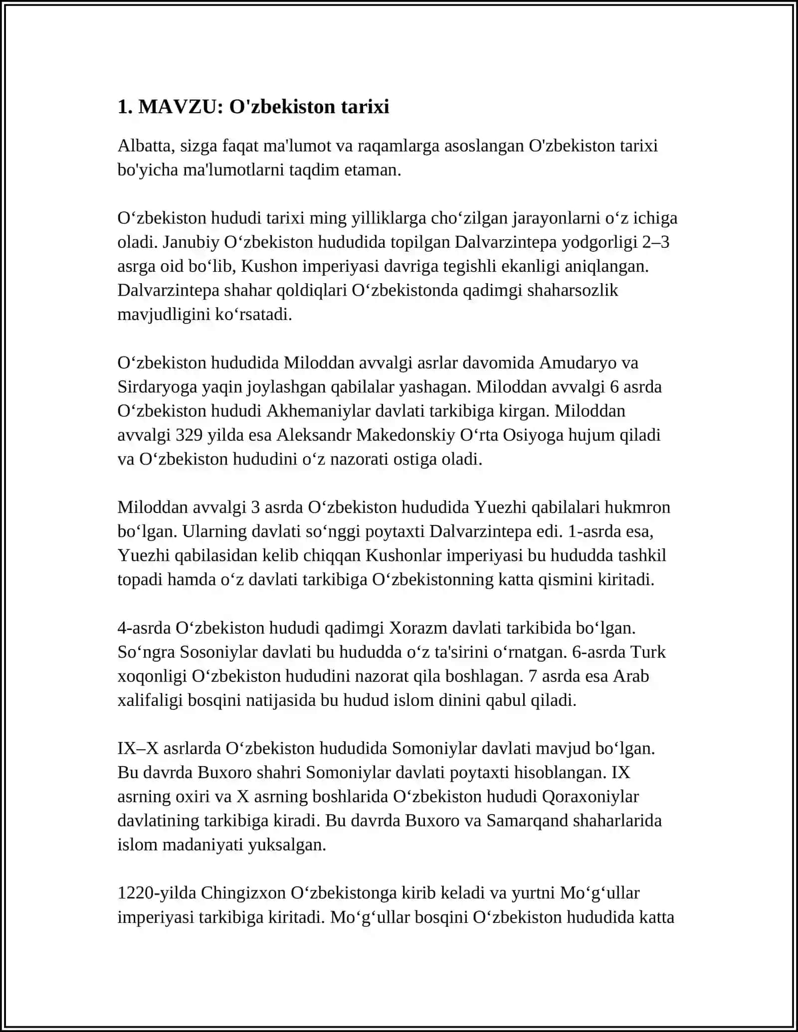 O'zbekiston tarixi 3