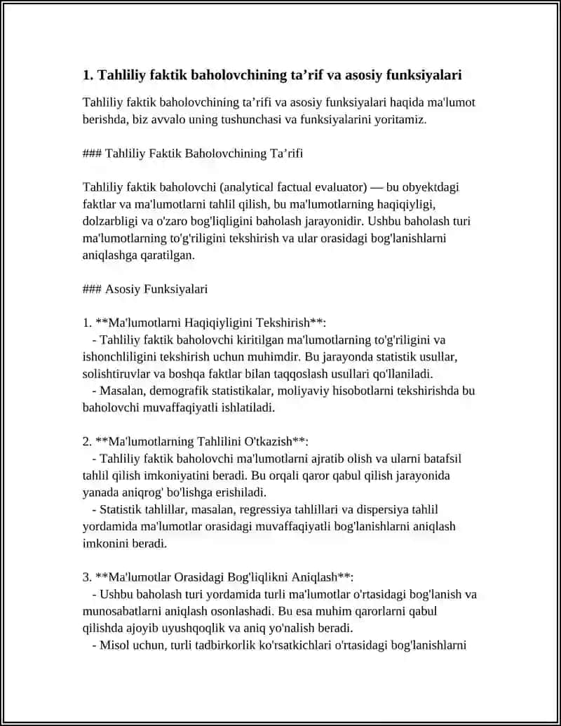 TAHLILIY FAKTIK BAHOLOVCHI 3