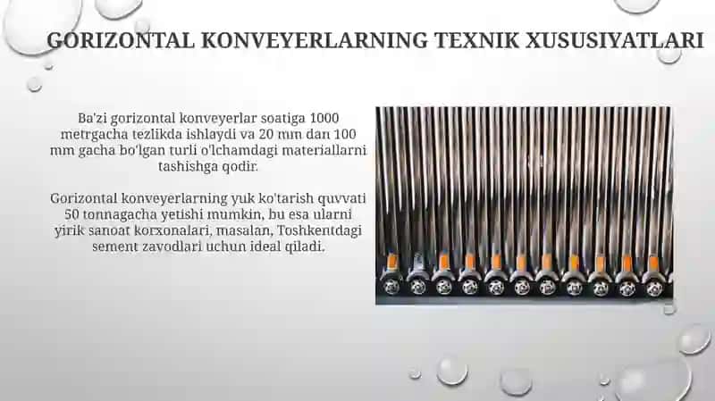 Xom ashyoni gorizontal yoʻnalishda uzatish qurilmalari 3
