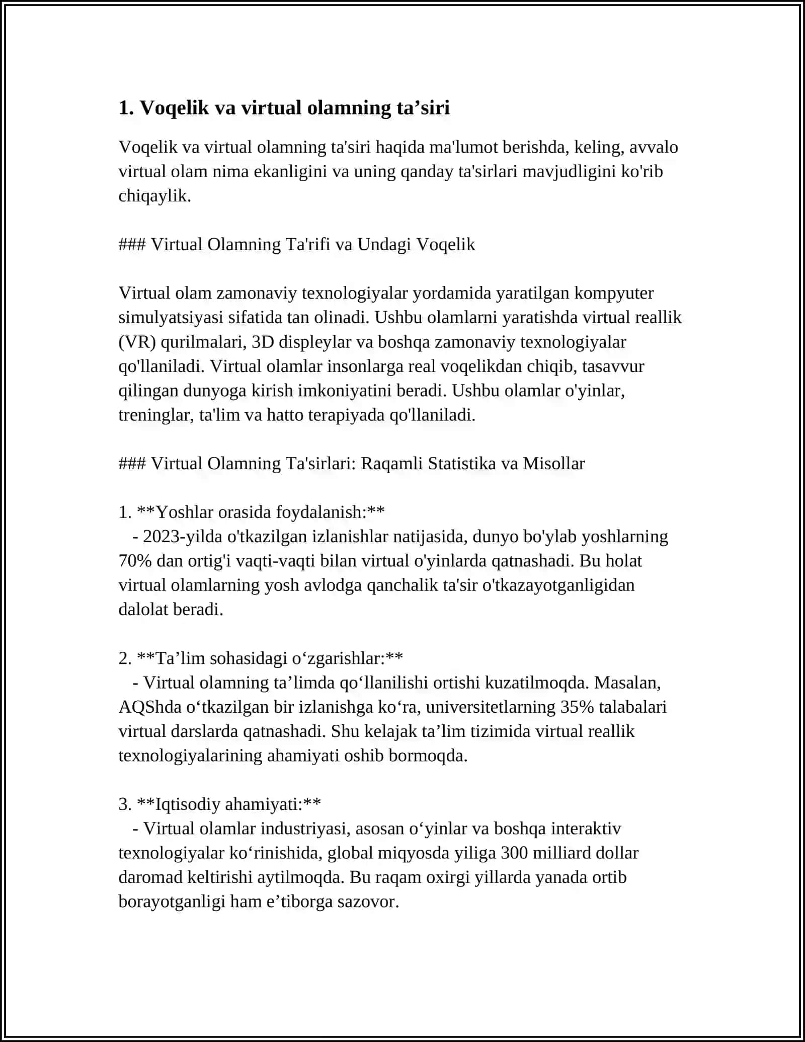 OLAMNI VIRTUAL VA VIZUAL ESTETIK IDROK ETISHNING FARQLARI 3