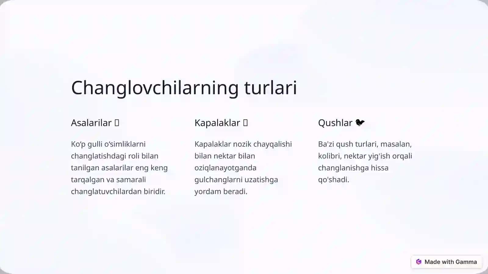Changlovchilar bilan tanishtirish 3