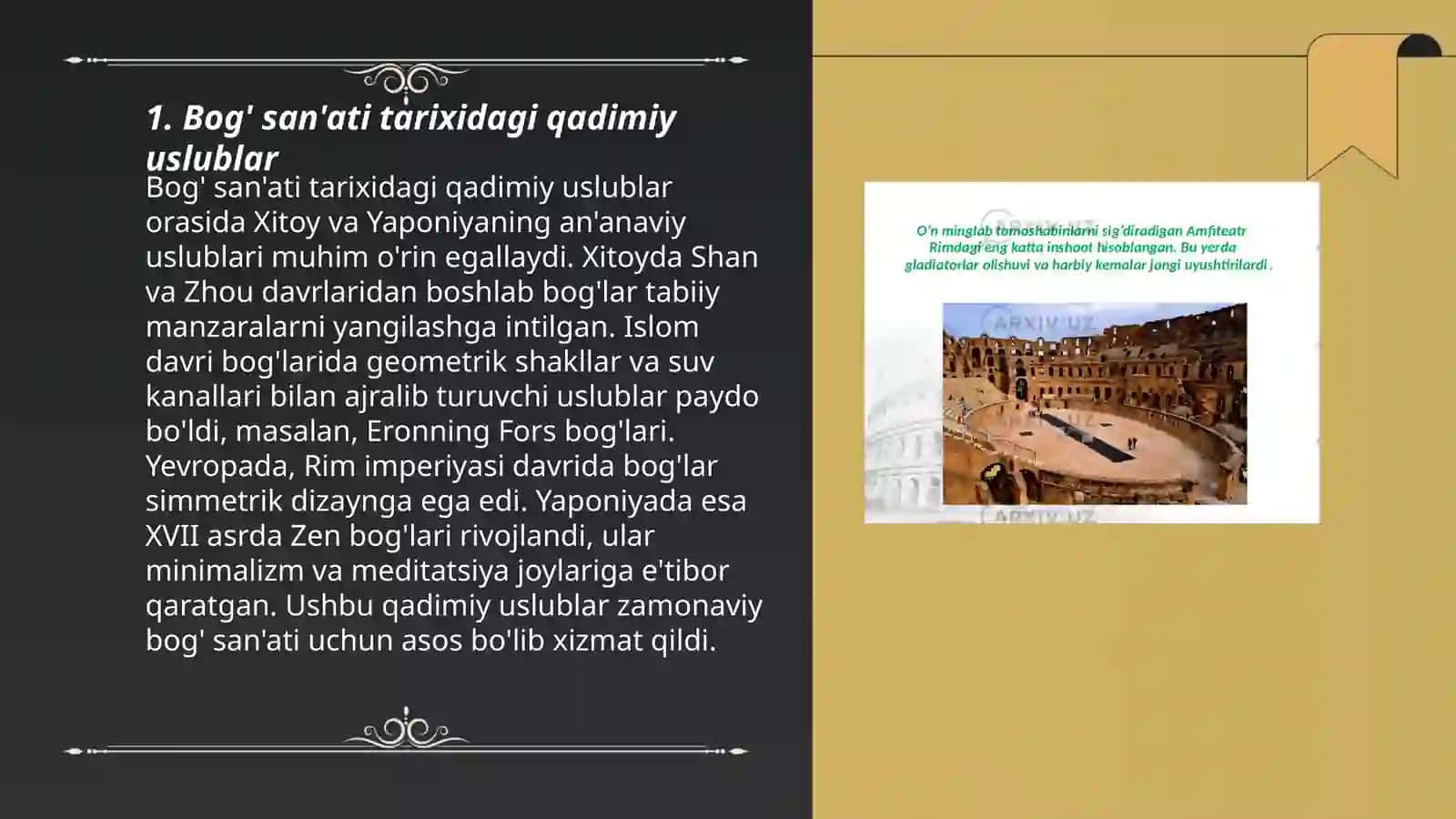 Antik va qadimiy dunyoning boğ park san'ati 3