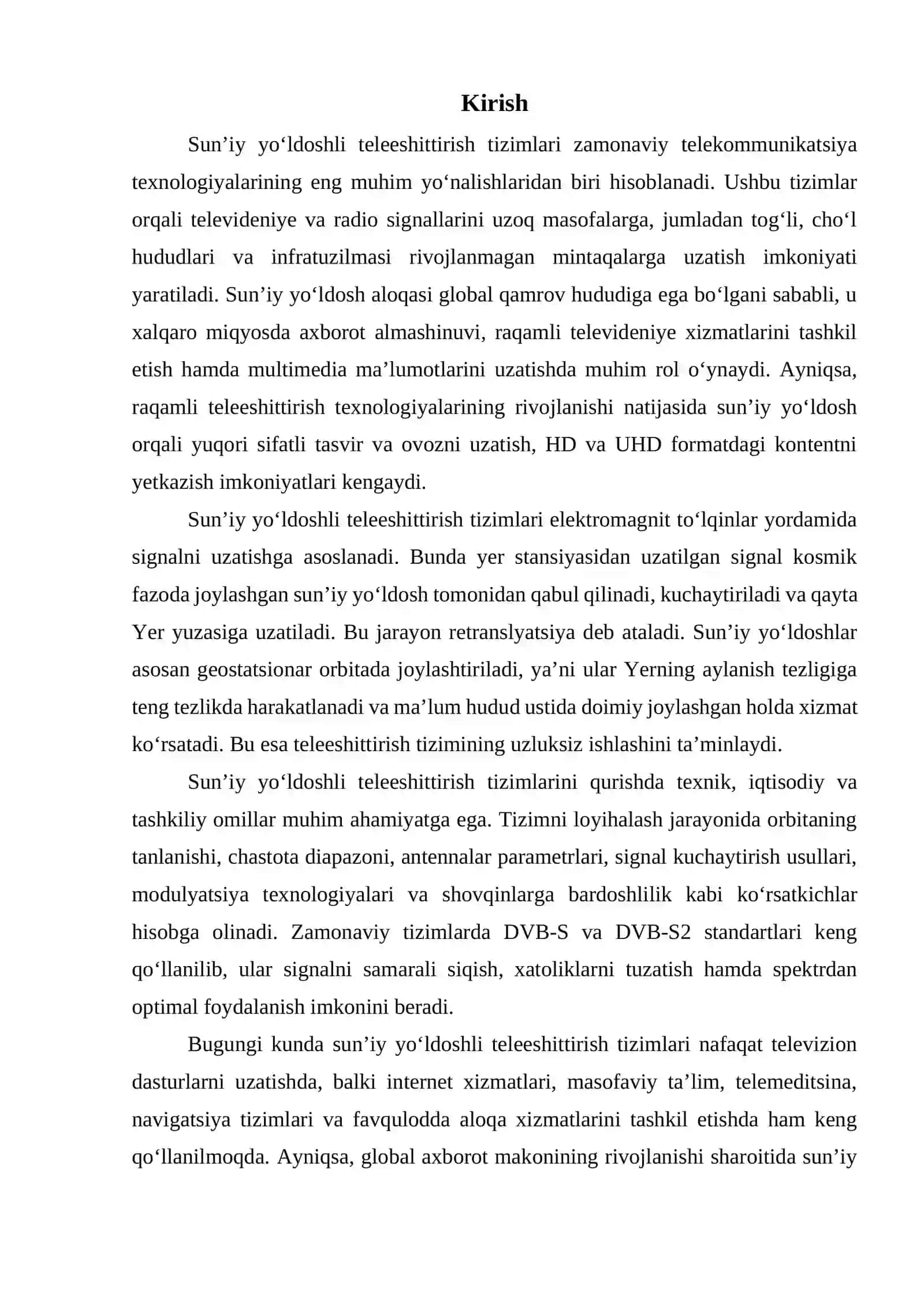 Sun’iy yo‘ldoshli teleeshittirish tizimlarinni qurish xususiyatlari 3