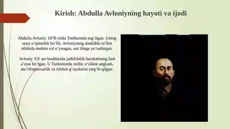 Jadid maktablari ochilishida Abdulla Avloniy ning oʻrni va roli 3