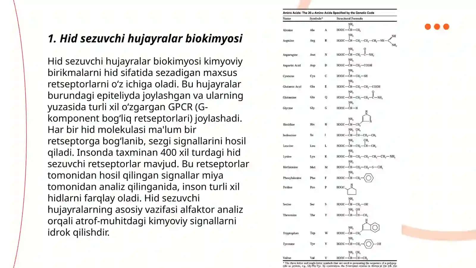 Hid bilish tizimi biokimyosi 3