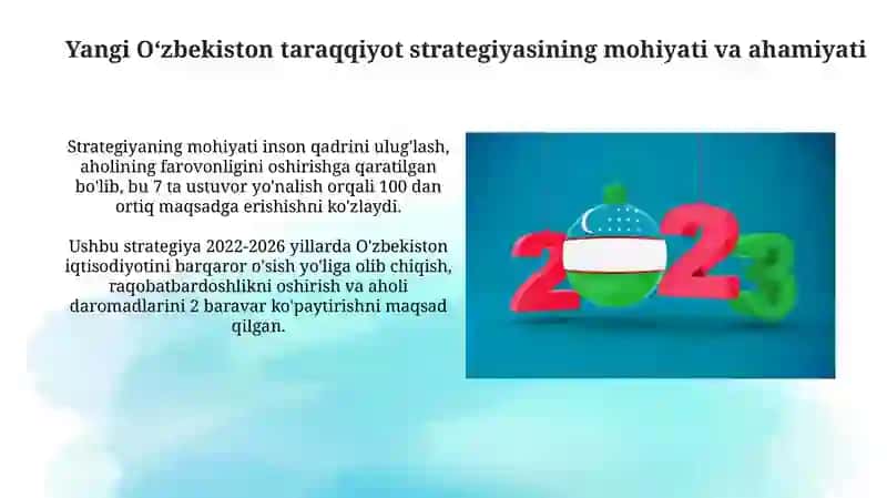 Yangi O'zbekiston taraqqiyot strategiyasi 2022-2026 3