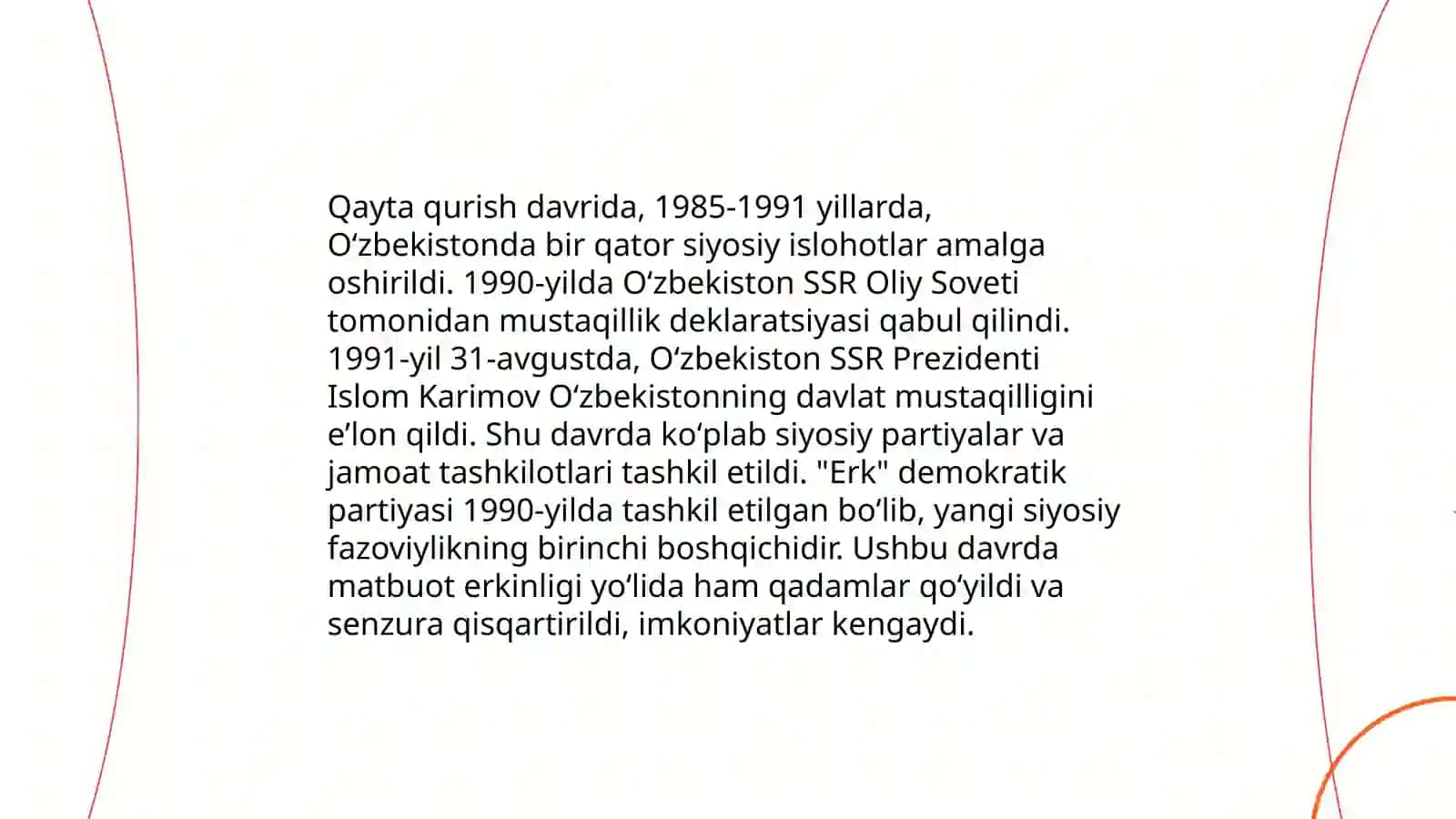 Qayta qurish yillarida Oʻzbekistondagi ijtimoyi siyosiy jamiyat 3