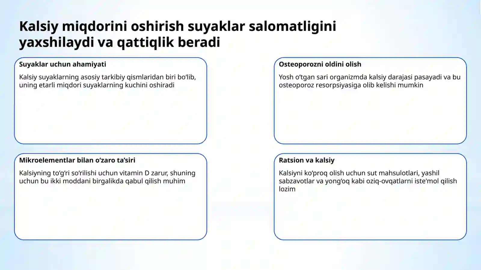 Mikroelementozlar.Ftor,kalsiy miqdorining ortishi 3
