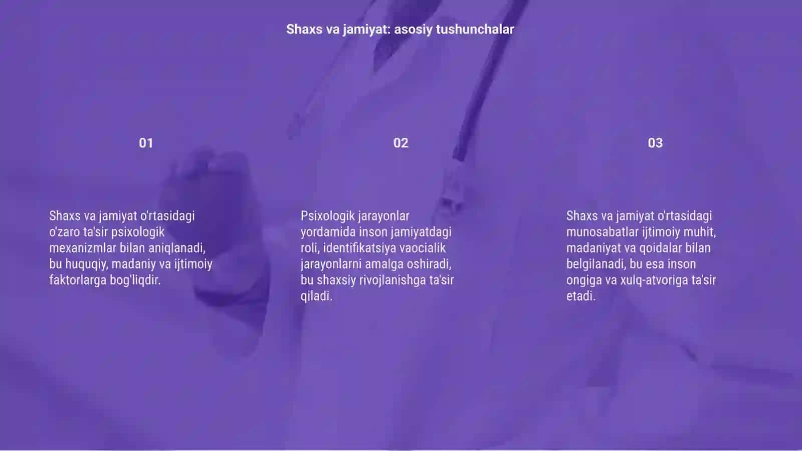 Shaxs va jamiyat o'rtasidagi o'zaro ta'sirining psixologik mexanizmlar 3