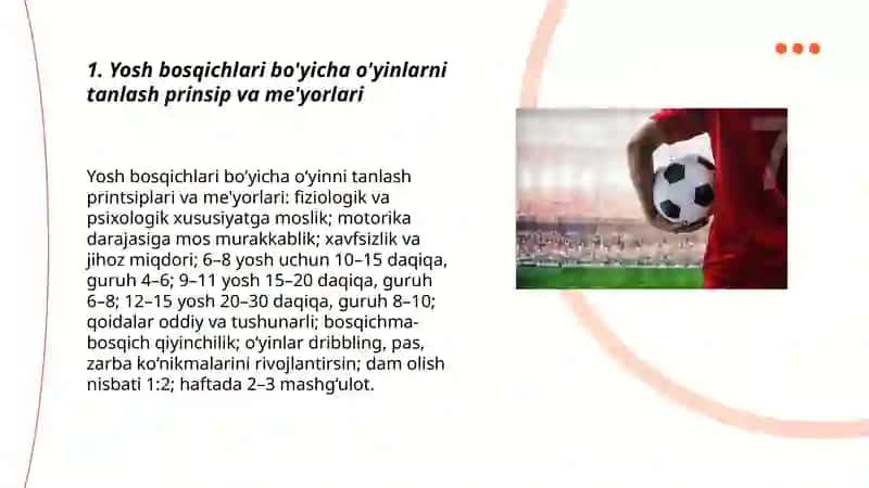 Yosh xususiyatlariga mos futbolga oid harakatli òyinlarni tanlash va òtkazish metodikasi 3