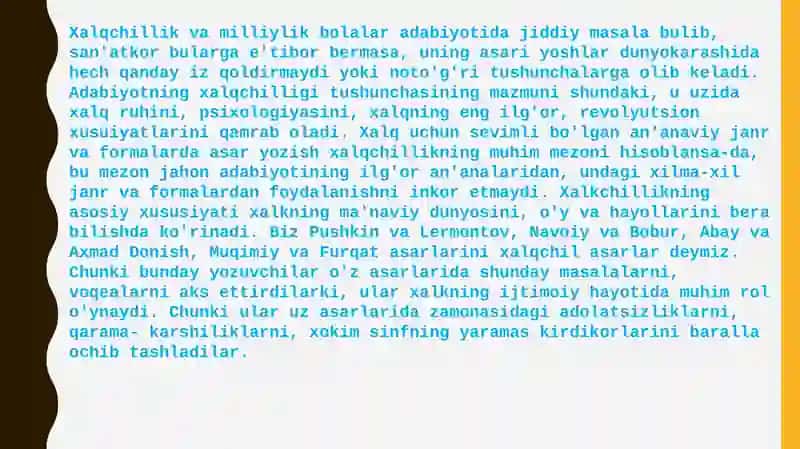 O‘zbek Bolalar Adabiyoti 3