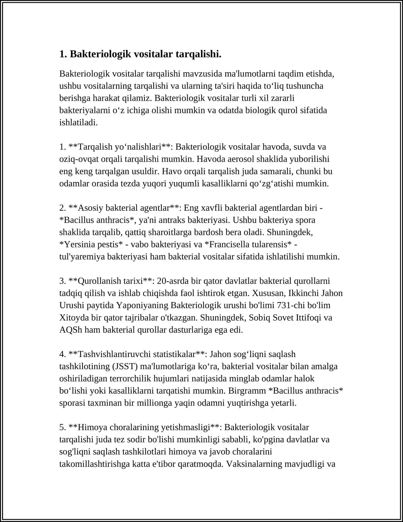 Bakteriologik vositalar tarqalishi 3