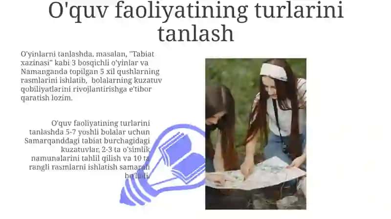Tabiatga oid guruhlarni tashkil etish 3