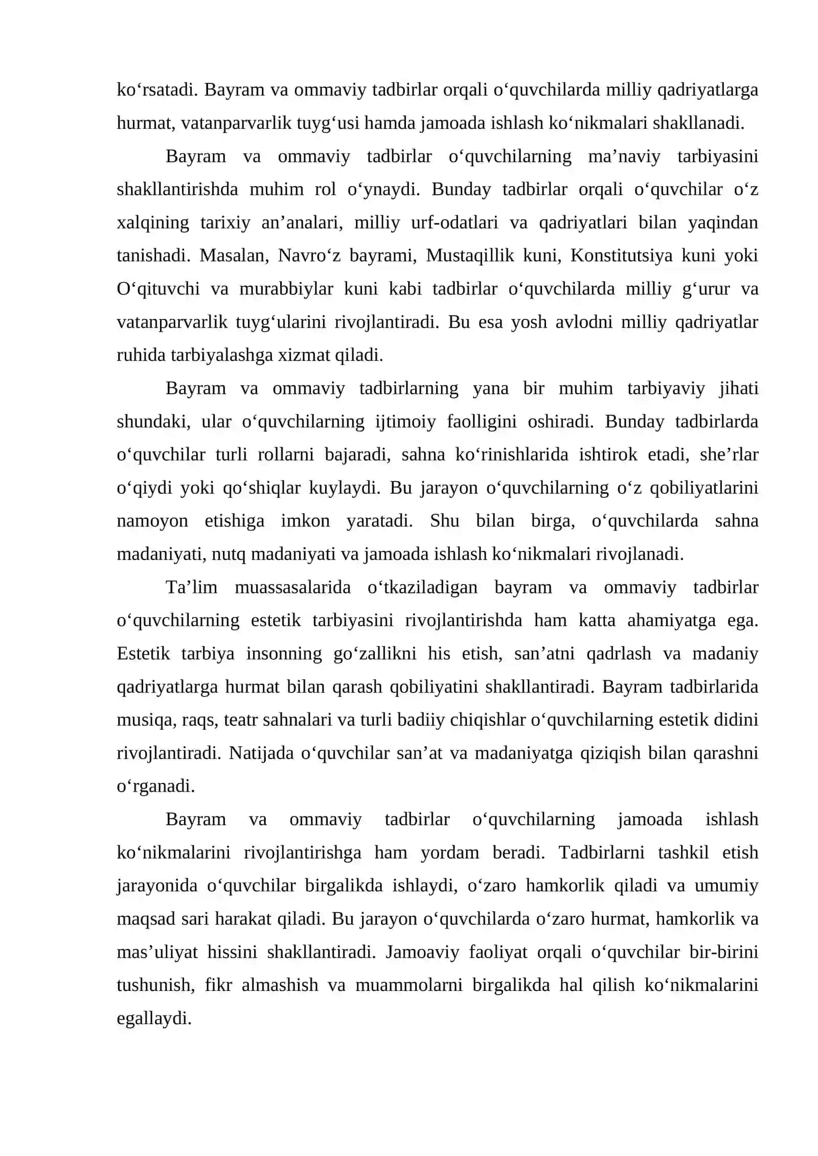 Ta’lim-tarbiya muassasalarida bayramlar va ommaviy tadbirlarni namunali o‘tkazish 3