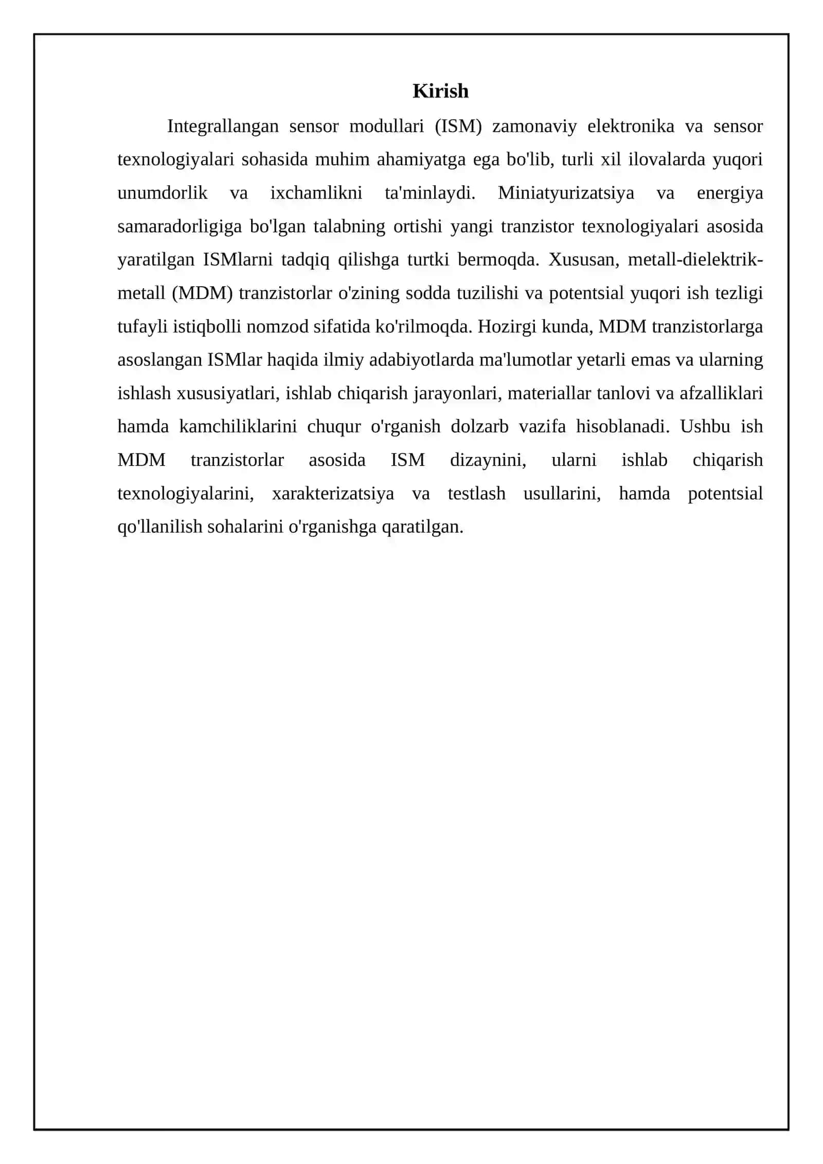 Integrallangan sensor modullari (ISM) zamonaviy elektronika va sensor texnologiyalari 3