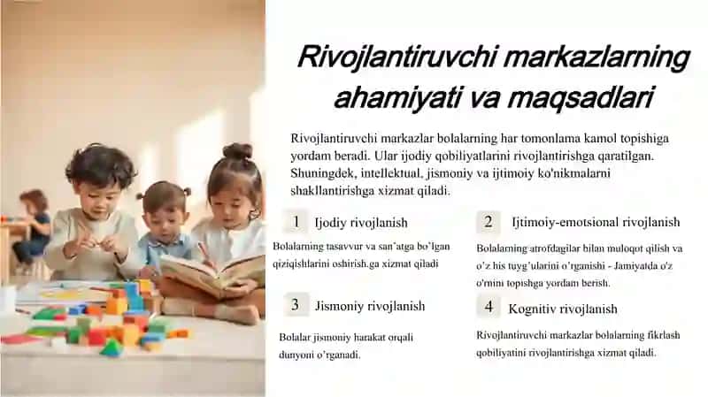 Rivojlantiruvchi markazlarda ishlashda tarbiyachi, yordamchi tarbiyachi, ota-onalar hamkorligi 3