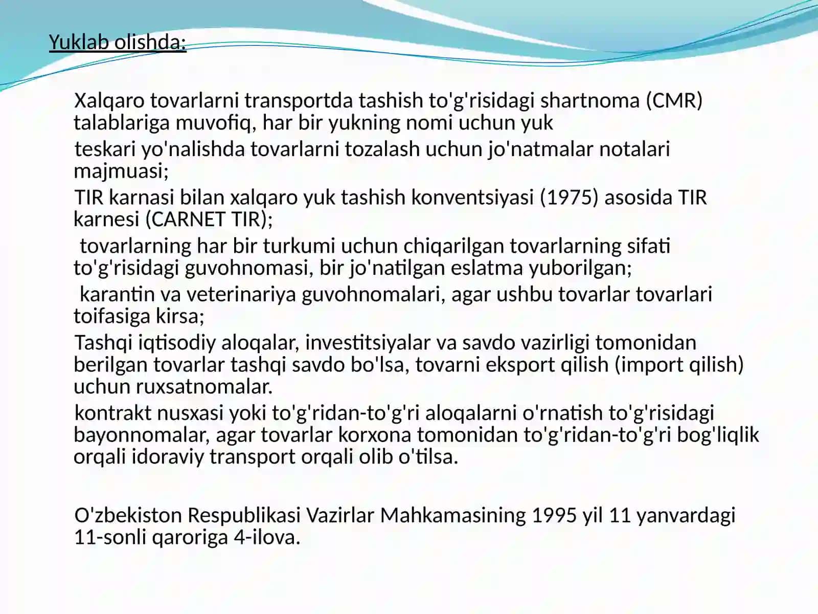 XALQAROTASHISHLAR UCHUN ZARUR BO’LGAN XUJJATLAR 3
