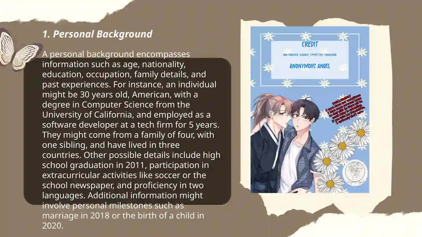 Personal background and Education History Presentation 3