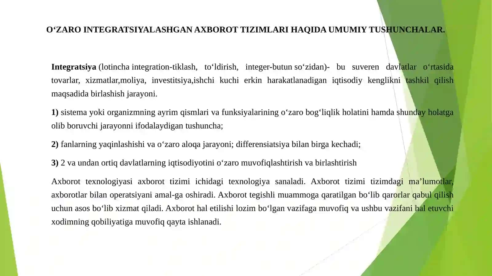 IQTISODIYOTDA AXBOROT TIZIMLARINING O‘ZARO INTEGRATSIYASI 3