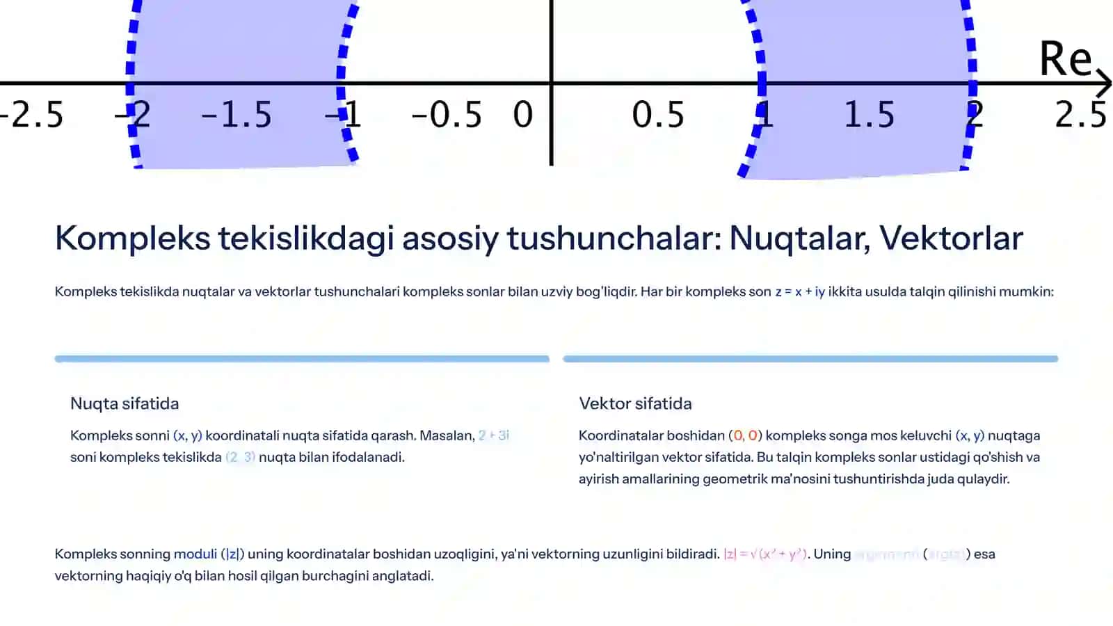 kompleks tekislik chiziqlar va sohalar 3