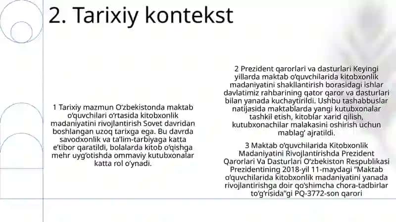 Maktab Oquvchilarida Kitobxonlik Madaniyatini Rivojlantirishda Prezident Qarorlari Va Dasturlari 3