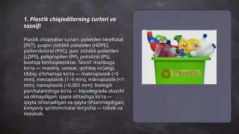 Plastik chiqindilar va ularni ekologik hafi 3