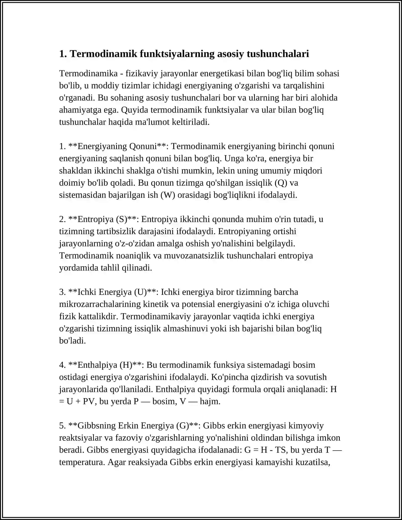 TERMODINAMIK FUNKSIYALAR VA MUVOZANAT KONSTANTALARINI HISOBLASH USULLARI 3