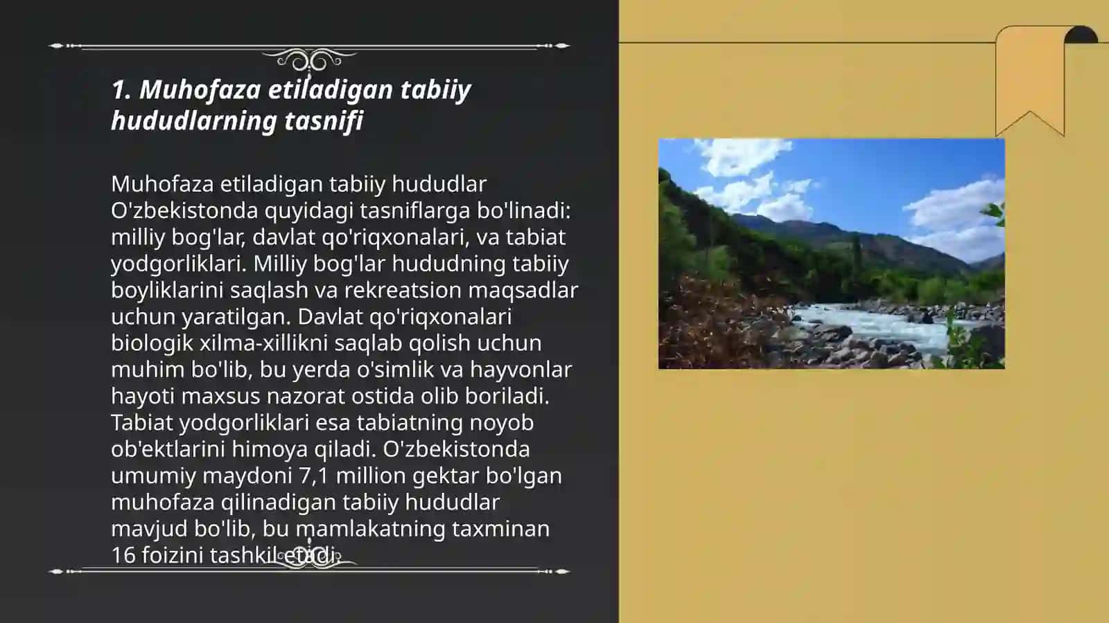 Muhofaza etiladigan tabiiy hududlarning tasniflashning umumiy masalalari 3
