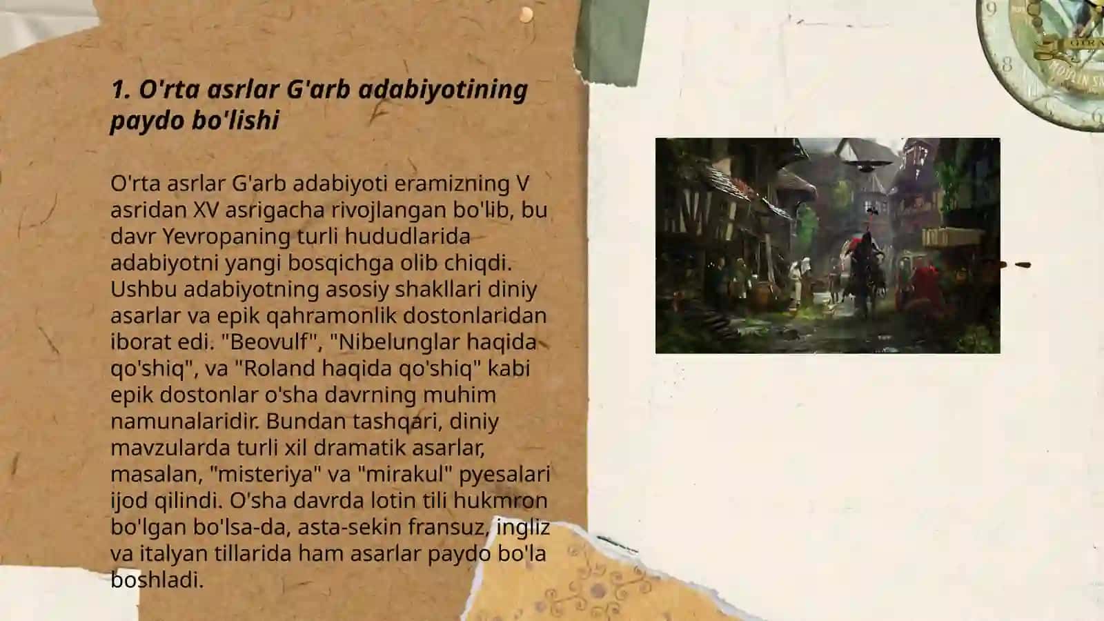 O'rta asrlar G'arb adabiyoti 3
