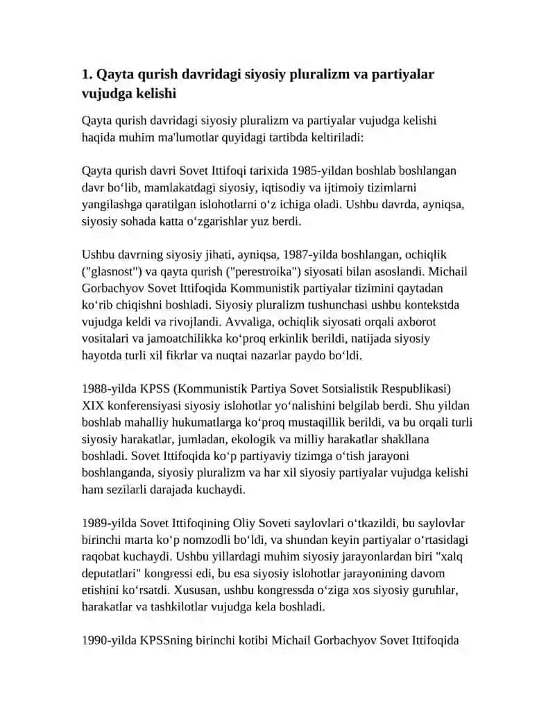 QAYTA QURISH" YILLARIDA O'ZBEKISTONDAGI IJTIMOIY - SIYOSIY VAZIYAT 3