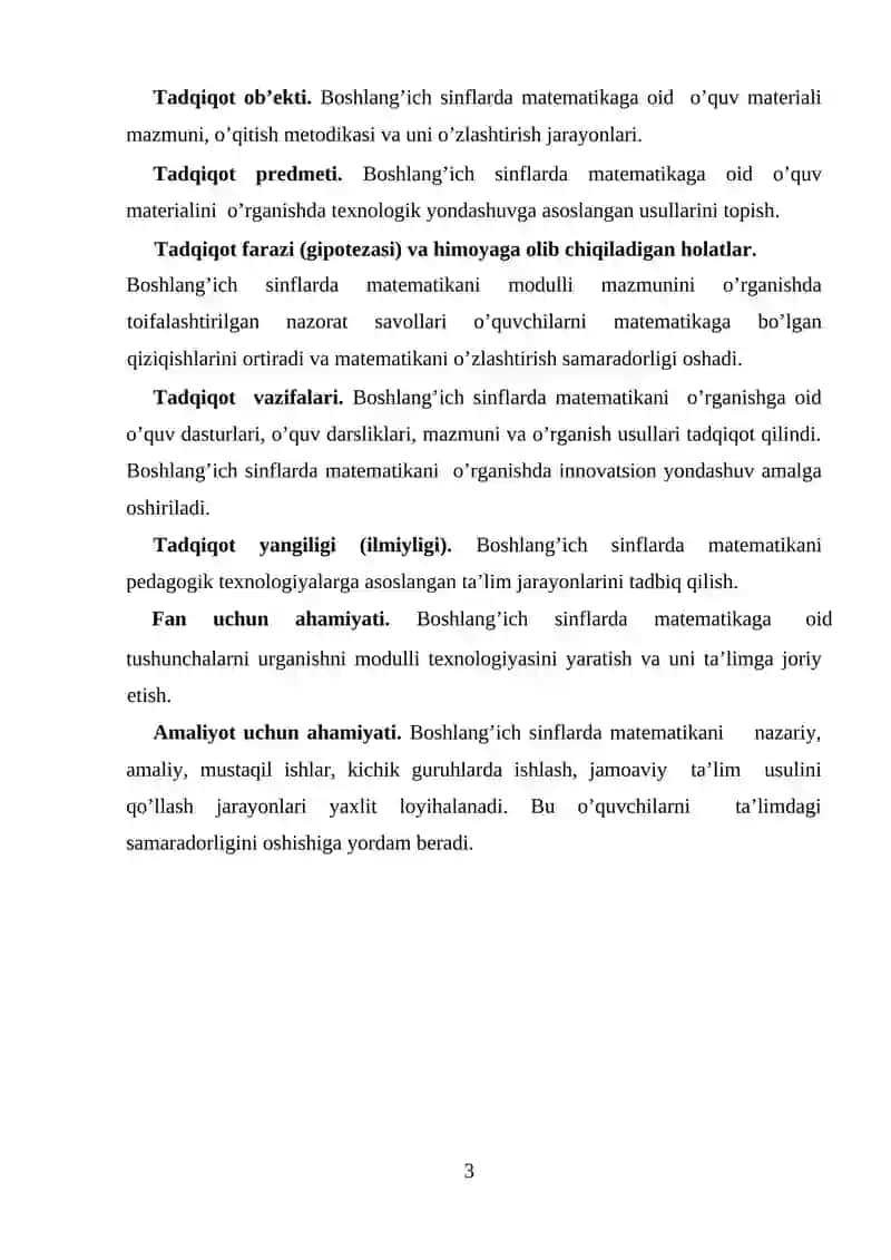 4-SINF MATEMATIKA DARSLARIDA TEST NAZORATI 3