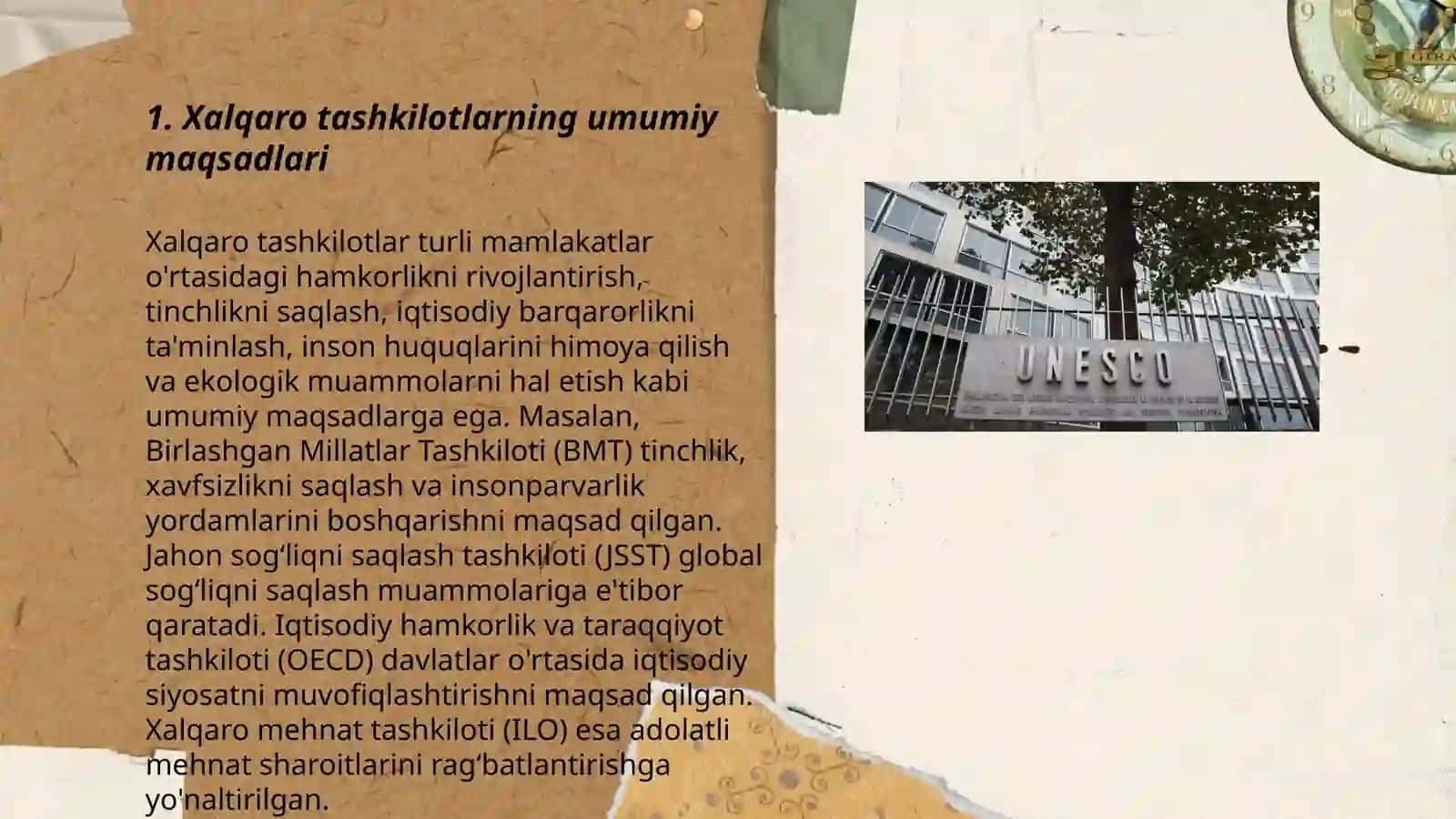 Xalqaro tashkilotlarning maqsad va funksiyalarini tavsiflang 3