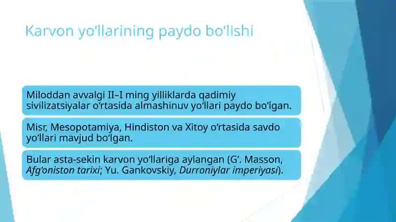 QADIMGI KARVON YO‘LLARI VA ULARNING TARIXI 3