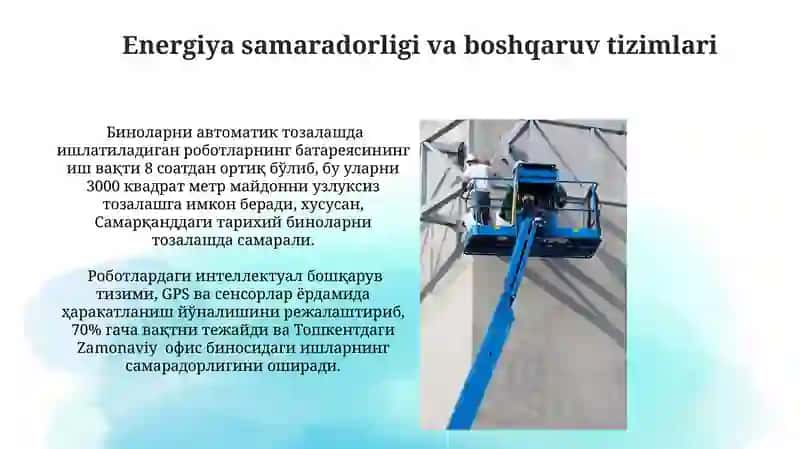 Ko'p qavatli binolarni robotlar yordamida avtomatik tozalash 3