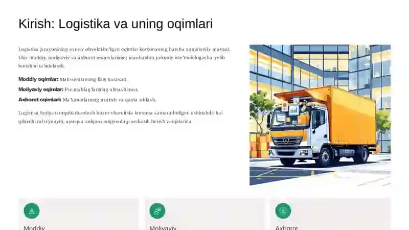 Logistikada asosiy oqimlar: Tushuncha va Muhimlik 3