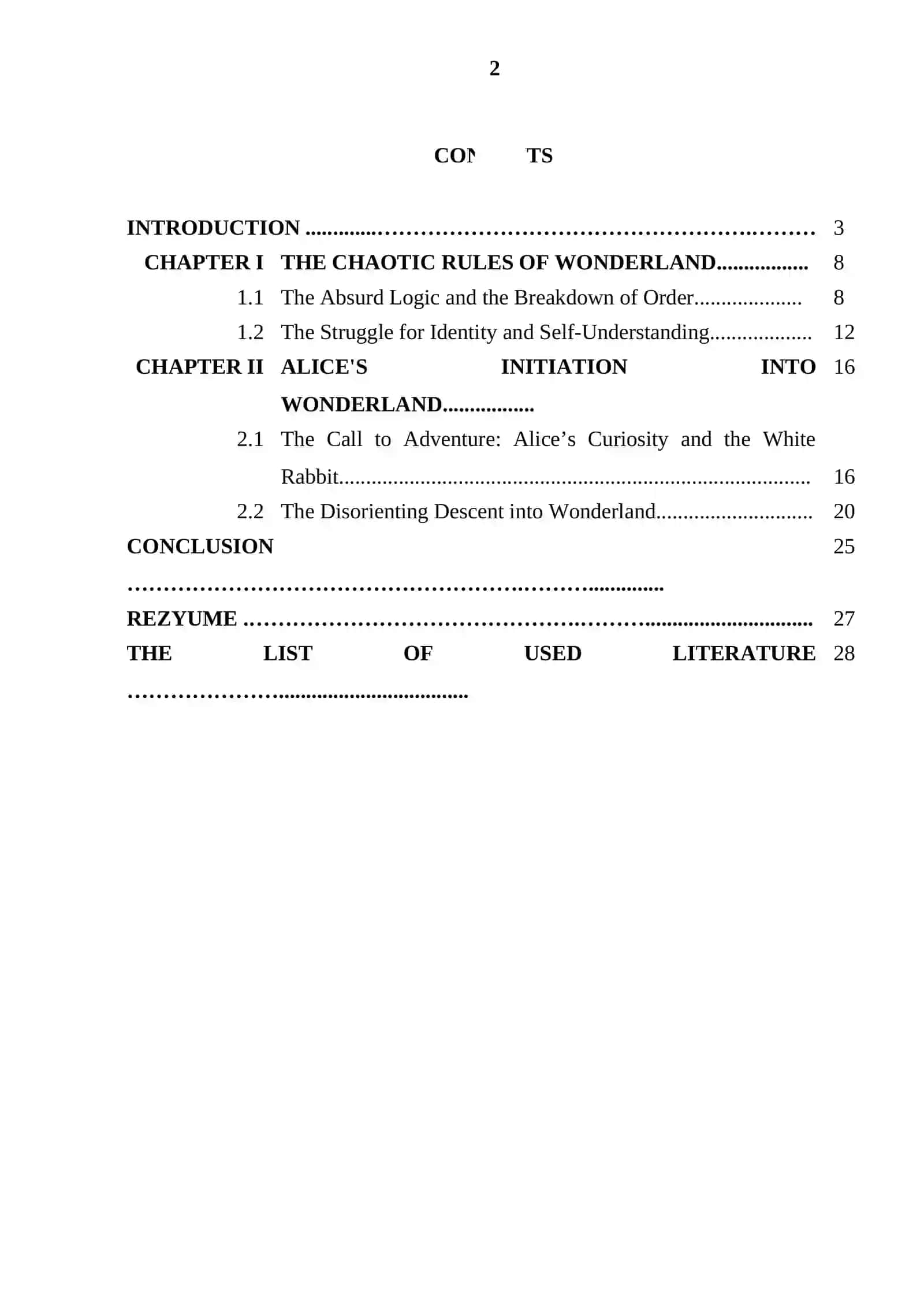 Lewis Carol’s “Alice in Wonderland” Scientific Fiction Analysis 3