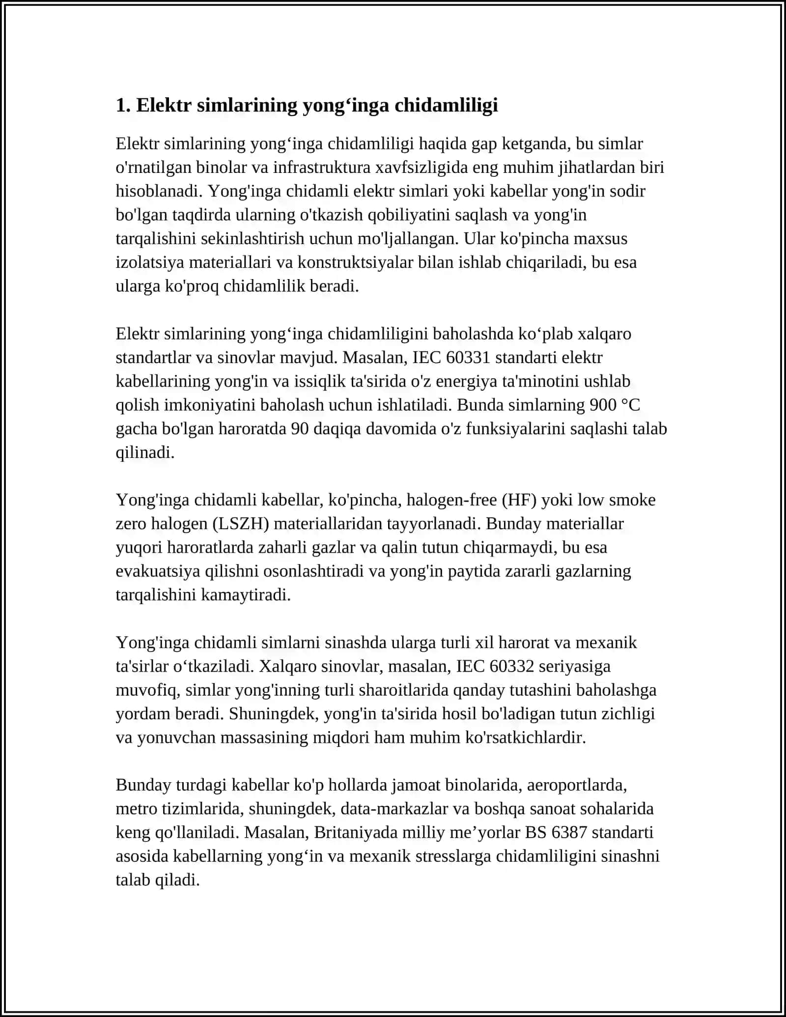 ELEKTR QURILMALARINING YONGʻIN XAVSIZLIGI 3