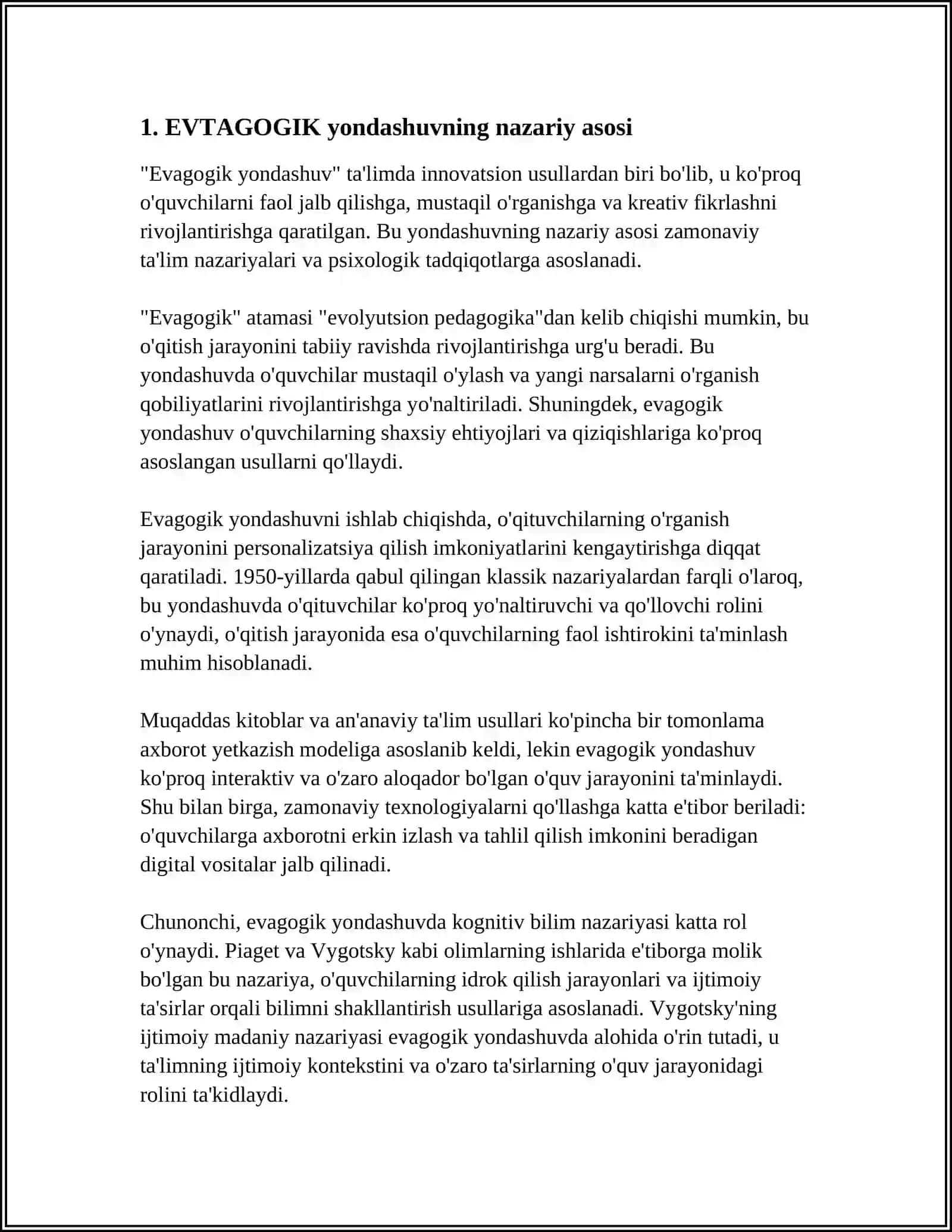 EVTAGOGIK YONDASHUV ASOSIDA YANGI BILIMLARNI HOSIL QILISH 3