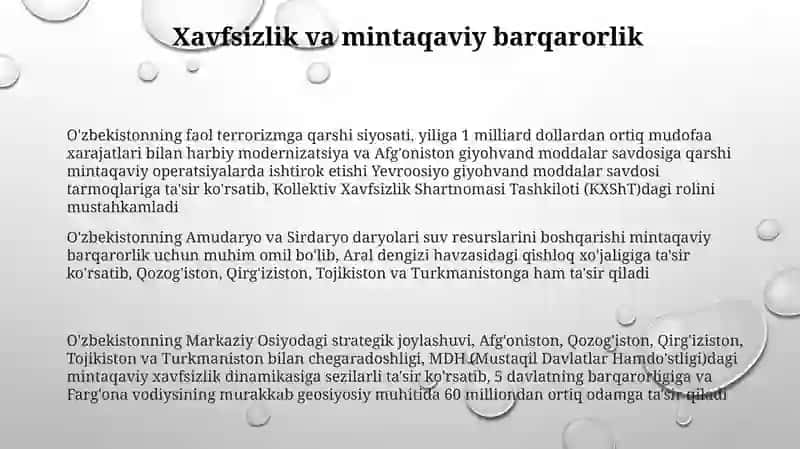 O'zbekistonning MDHdagi o'rni va mavqeyining oshib borishi 3