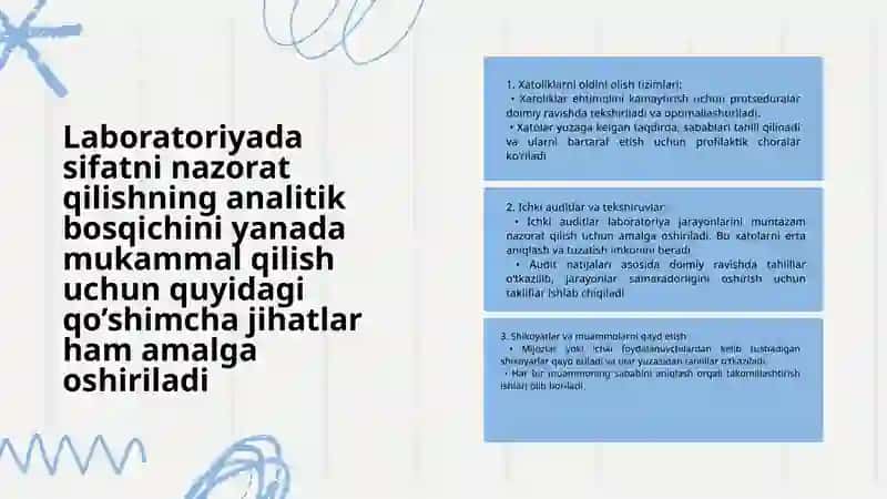 Laborator tekshiruvlar sifatini nazorat qilish analitik bosqichi 3