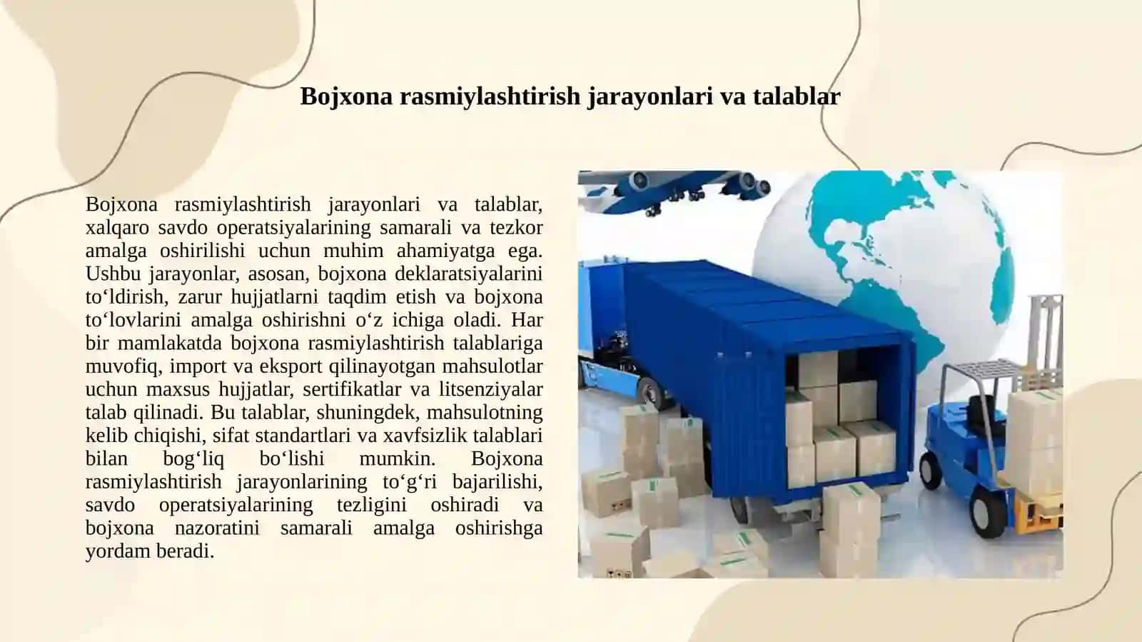 Bojxona rasmiylashturuvi va tashqi savdo logistikasi 3